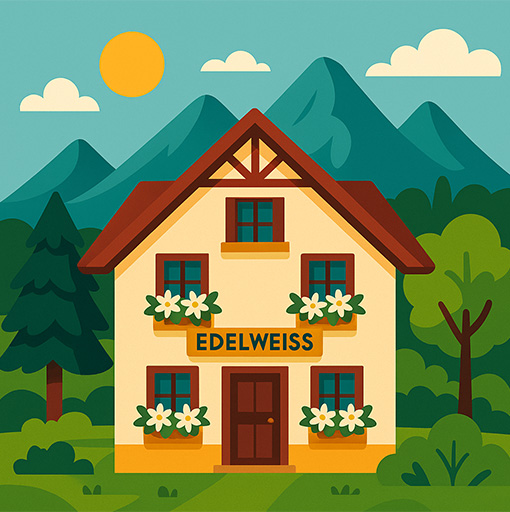 Maison "Edelweiss" se trouvant dans la nature.